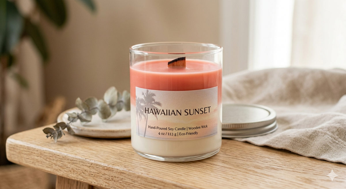 Maui Sunset | Coconut Apricot Vegan Candle | She Is Candles